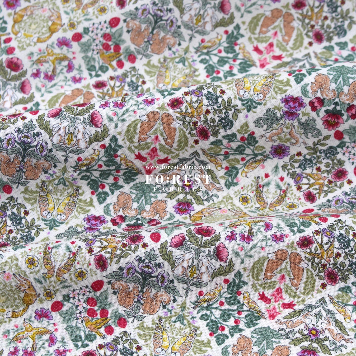 cotton - Art Nouveau Little Forest fabric Natural - FO:REST Fabric 布恩堂Liberty fabrictana lawnjapanese fabricykk zipper