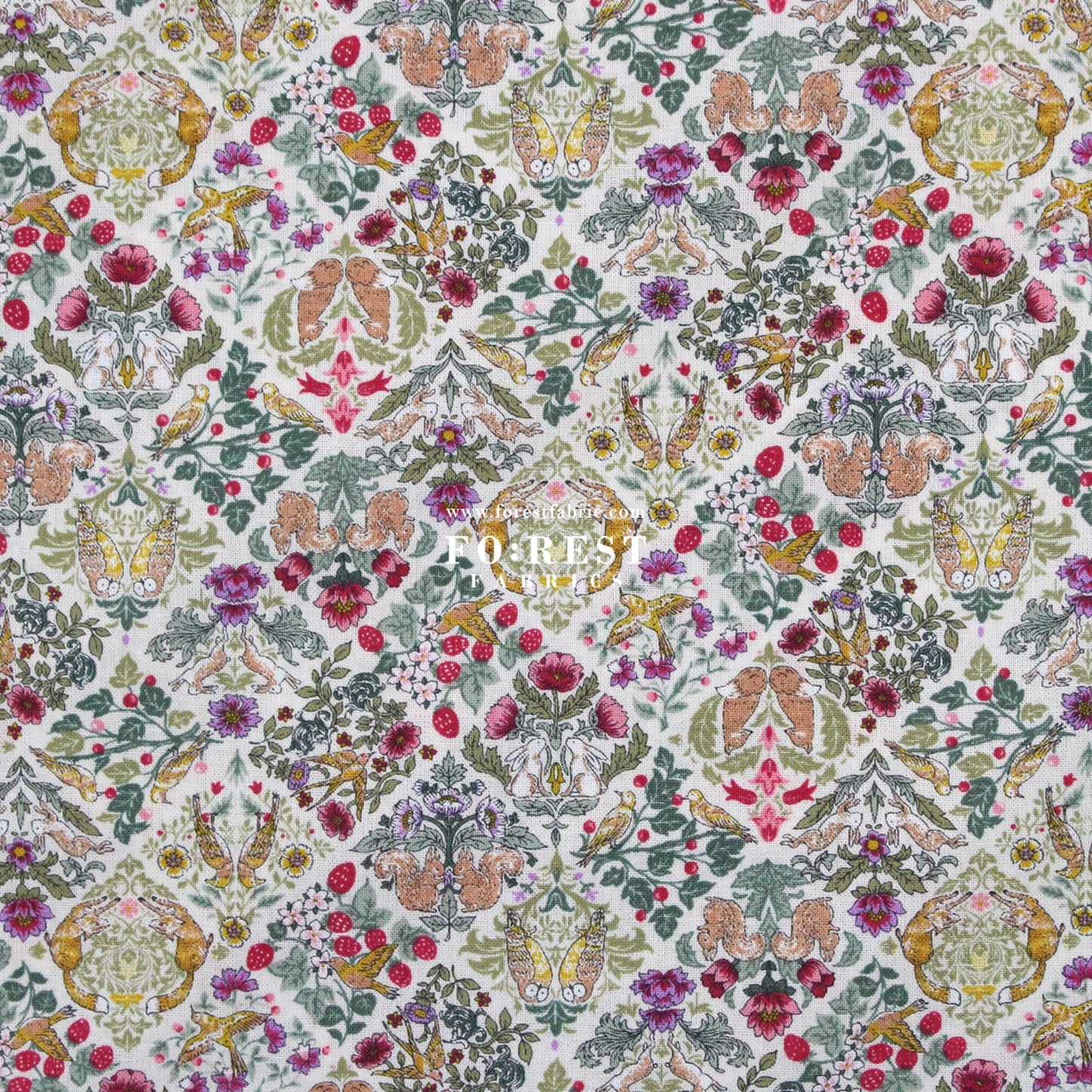 cotton - Art Nouveau Little Forest fabric Natural - FO:REST Fabric 布恩堂Liberty fabrictana lawnjapanese fabricykk zipper