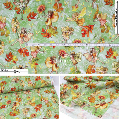 Cotton - Autumn Fairy Flight Fabric Green