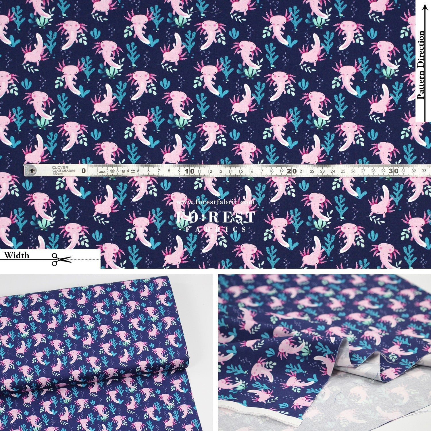 cotton - Axolotls fabric - FO:REST Fabric 布恩堂Liberty fabrictana lawnjapanese fabricykk zipper