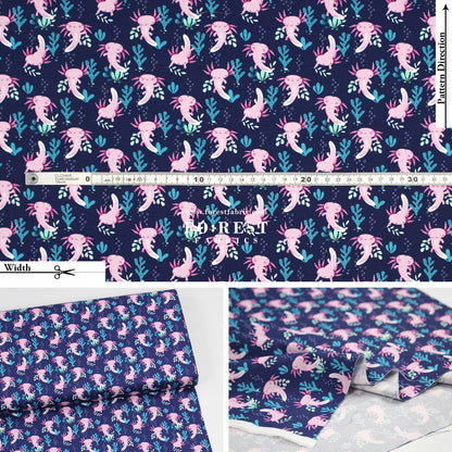 cotton - Axolotls fabric - FO:REST Fabric 布恩堂Liberty fabrictana lawnjapanese fabricykk zipper