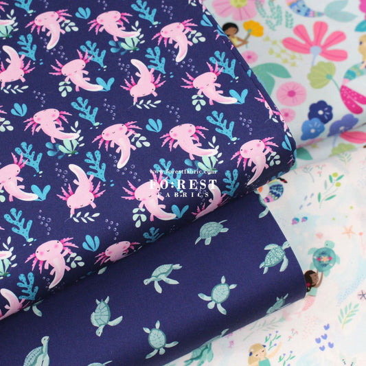 cotton - Axolotls fabric - FO:REST Fabric 布恩堂Liberty fabrictana lawnjapanese fabricykk zipper