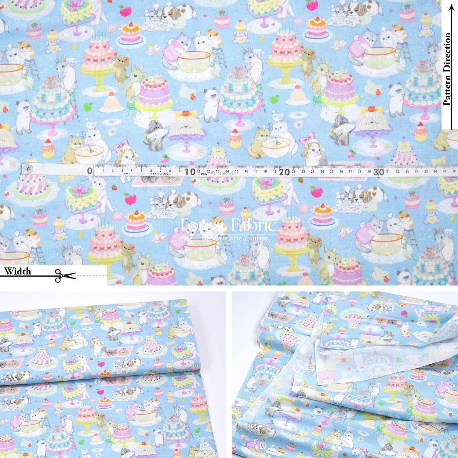 cotton - Baking Cats fabric - FO:REST Fabric 布恩堂Liberty fabrictana lawnjapanese fabricykk zipper