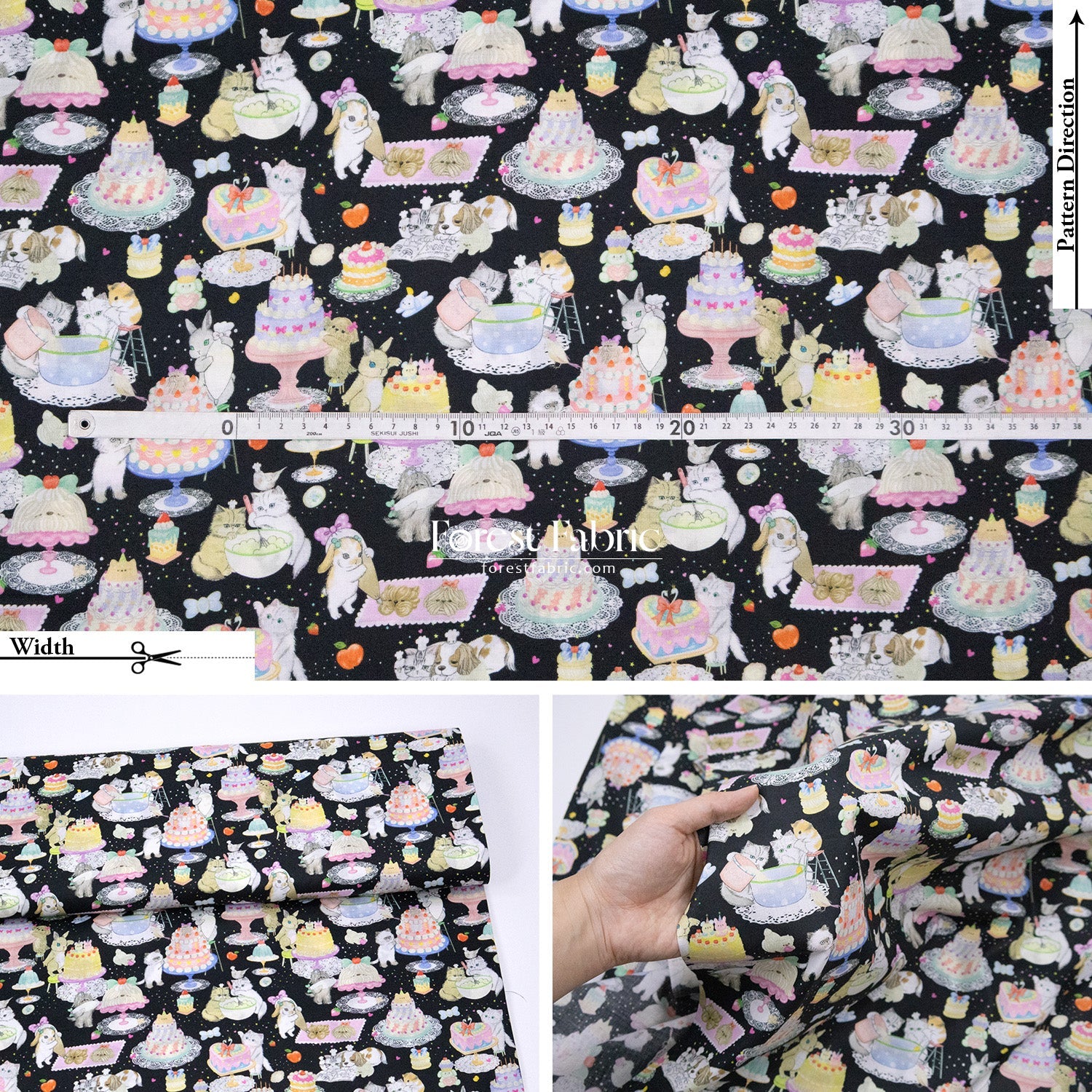 cotton - Baking Cats fabric - FO:REST Fabric 布恩堂Liberty fabrictana lawnjapanese fabricykk zipper