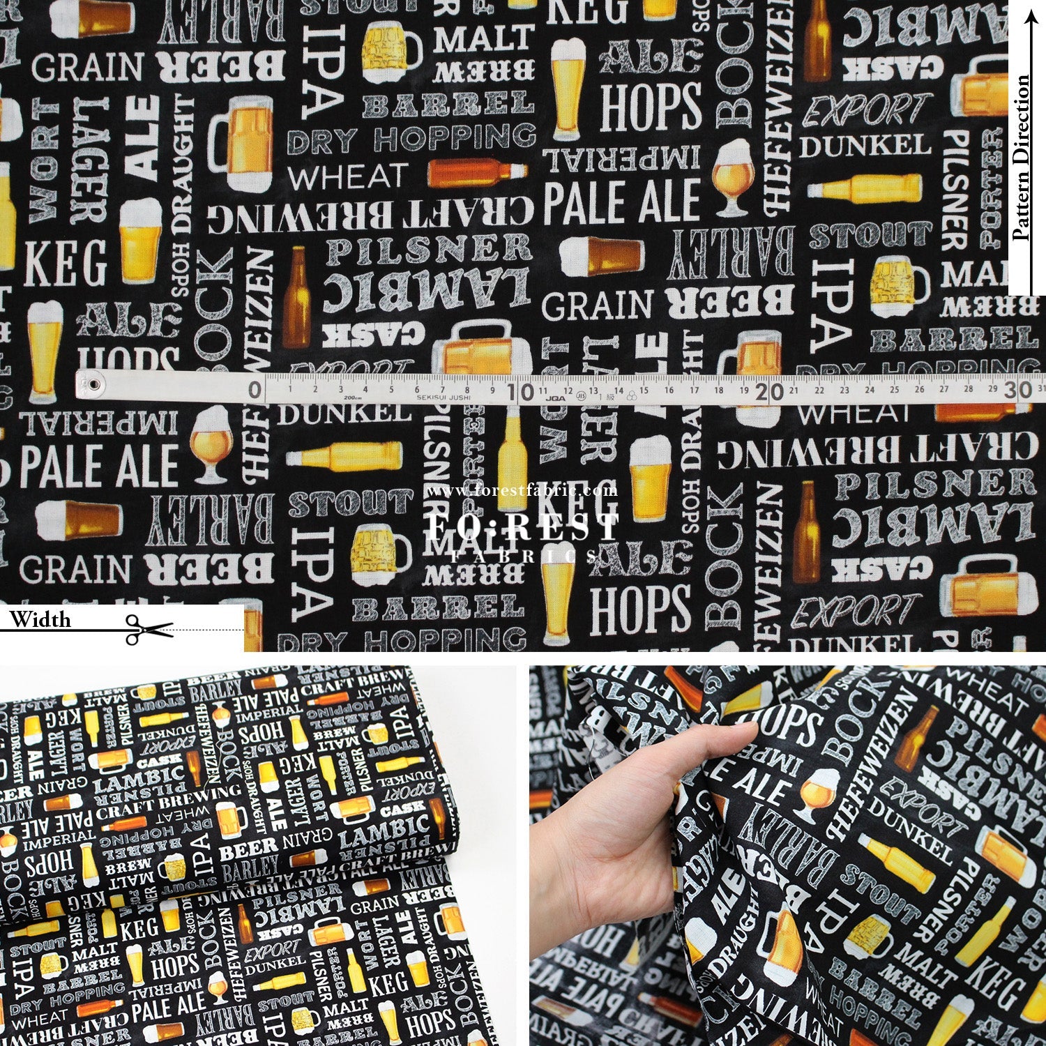 cotton - Beer fabric - FO:REST Fabric 布恩堂Liberty fabrictana lawnjapanese fabricykk zipper