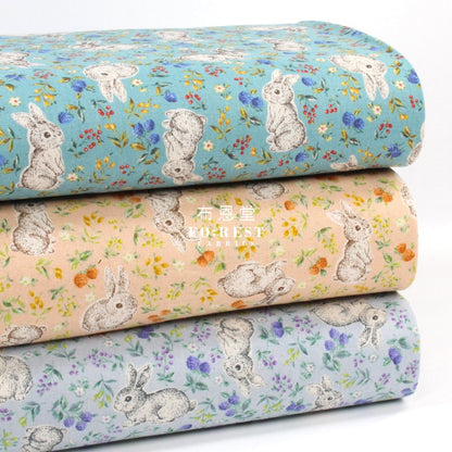 Cotton - Berry Rabbit Flower Garden Fabric Lavandula Cotton