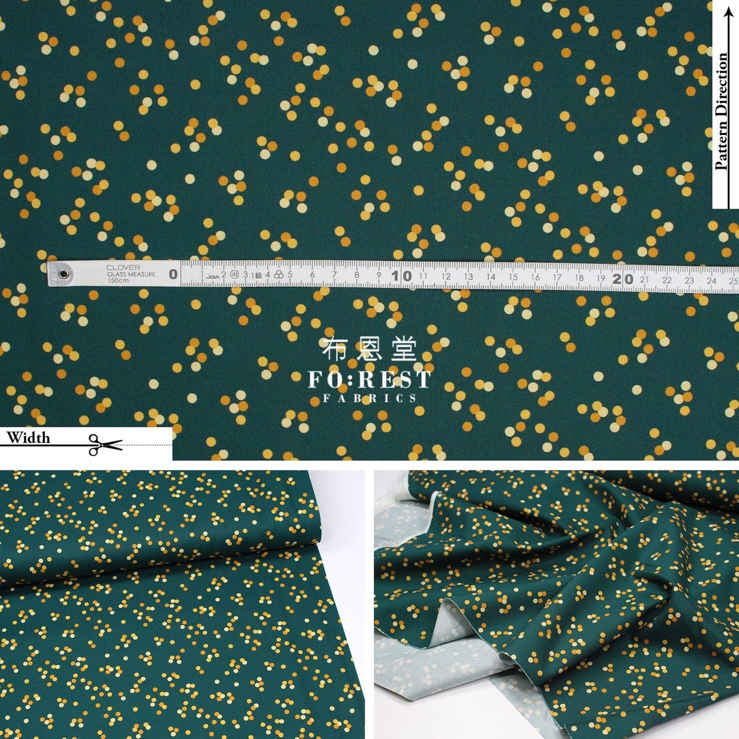 cotton - Billy Balls - Evergreen fabric - FO:REST Fabric 布恩堂Liberty fabrictana lawnjapanese fabricykk zipper