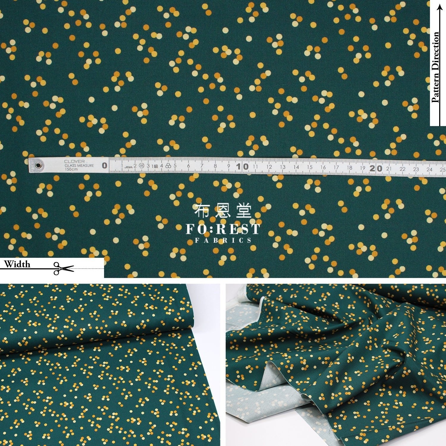 cotton - Billy Balls - Evergreen fabric - FO:REST Fabric 布恩堂Liberty fabrictana lawnjapanese fabricykk zipper