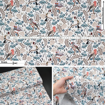 cotton - Birds in a tree White - FO:REST Fabric 布恩堂Liberty fabrictana lawnjapanese fabricykk zipper