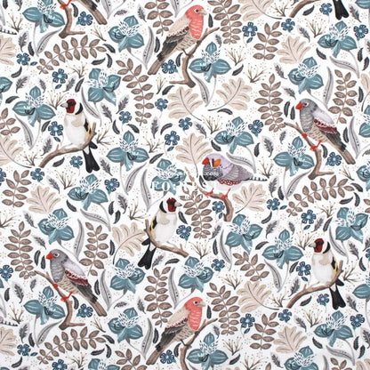 cotton - Birds in a tree White - FO:REST Fabric 布恩堂Liberty fabrictana lawnjapanese fabricykk zipper