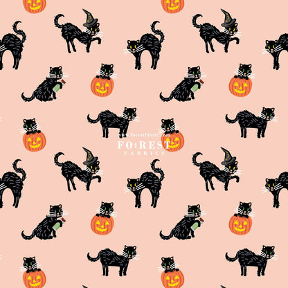 cotton - Black Cat Blush Metallic fabric - FO:REST Fabric 布恩堂Liberty fabrictana lawnjapanese fabricykk zipper