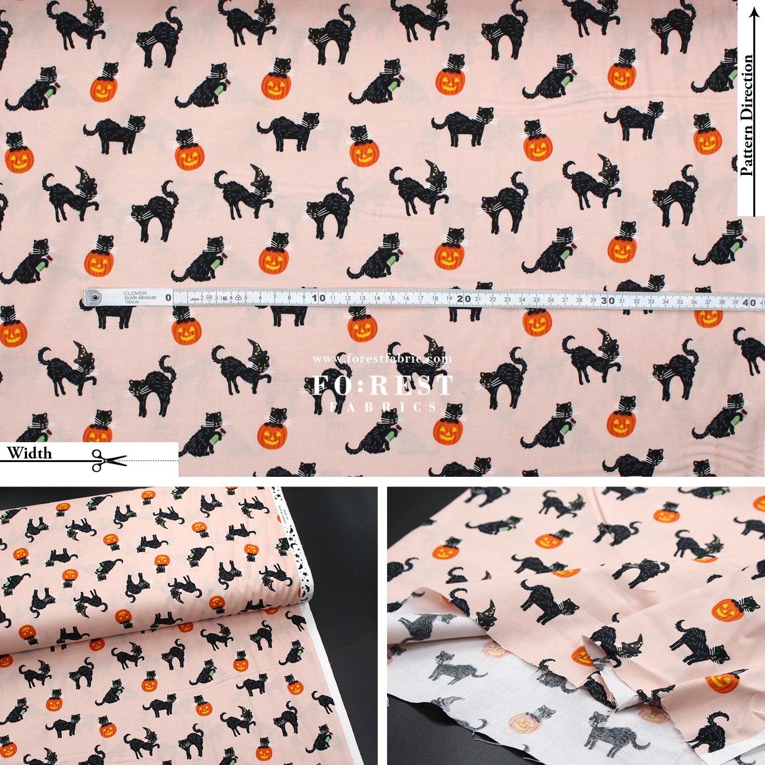 cotton - Black Cat Blush Metallic fabric - FO:REST Fabric 布恩堂Liberty fabrictana lawnjapanese fabricykk zipper