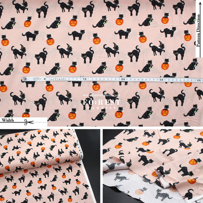 cotton - Black Cat Blush Metallic fabric - FO:REST Fabric 布恩堂Liberty fabrictana lawnjapanese fabricykk zipper