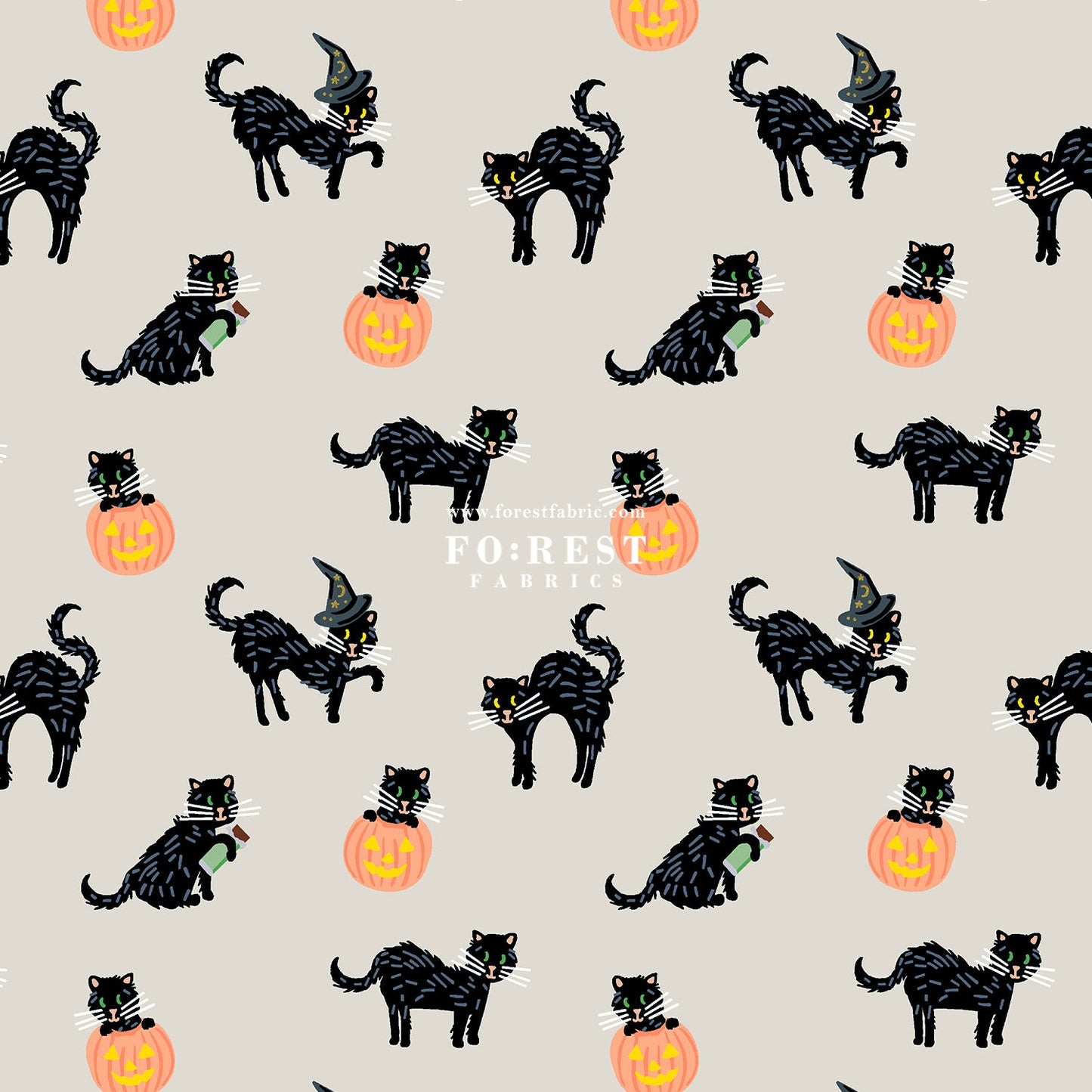 cotton - Black Cat Gray Metallic fabric - FO:REST Fabric 布恩堂Liberty fabrictana lawnjapanese fabricykk zipper