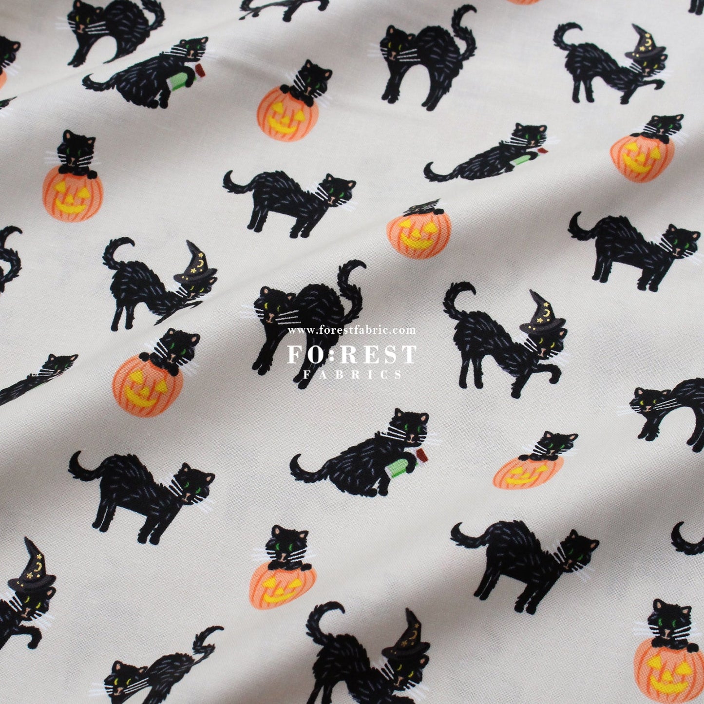 cotton - Black Cat Gray Metallic fabric - FO:REST Fabric 布恩堂Liberty fabrictana lawnjapanese fabricykk zipper