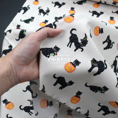 cotton - Black Cat Gray Metallic fabric - FO:REST Fabric 布恩堂Liberty fabrictana lawnjapanese fabricykk zipper
