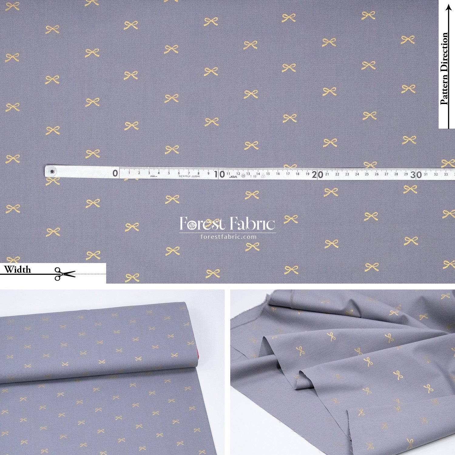 cotton - Bow with metallic fabric - FO:REST Fabric 布恩堂Liberty fabrictana lawnjapanese fabricykk zipper