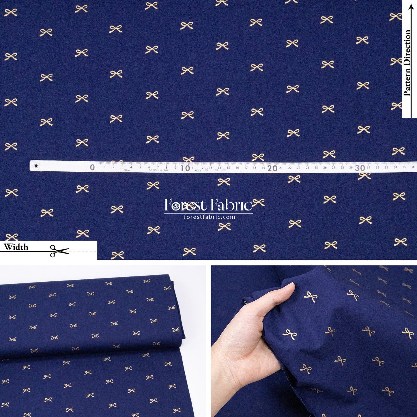 cotton - Bow with metallic fabric - FO:REST Fabric 布恩堂Liberty fabrictana lawnjapanese fabricykk zipper