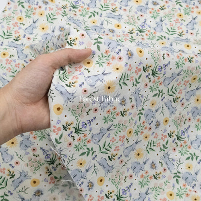 cotton - bunny floral fabric cream - FO:REST Fabric 布恩堂Liberty fabric#tana lawn#japanese fabric#ykk zipper#