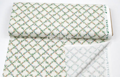 cotton - bunny floral fabric cream - FO:REST Fabric 布恩堂Liberty fabric#tana lawn#japanese fabric#ykk zipper#
