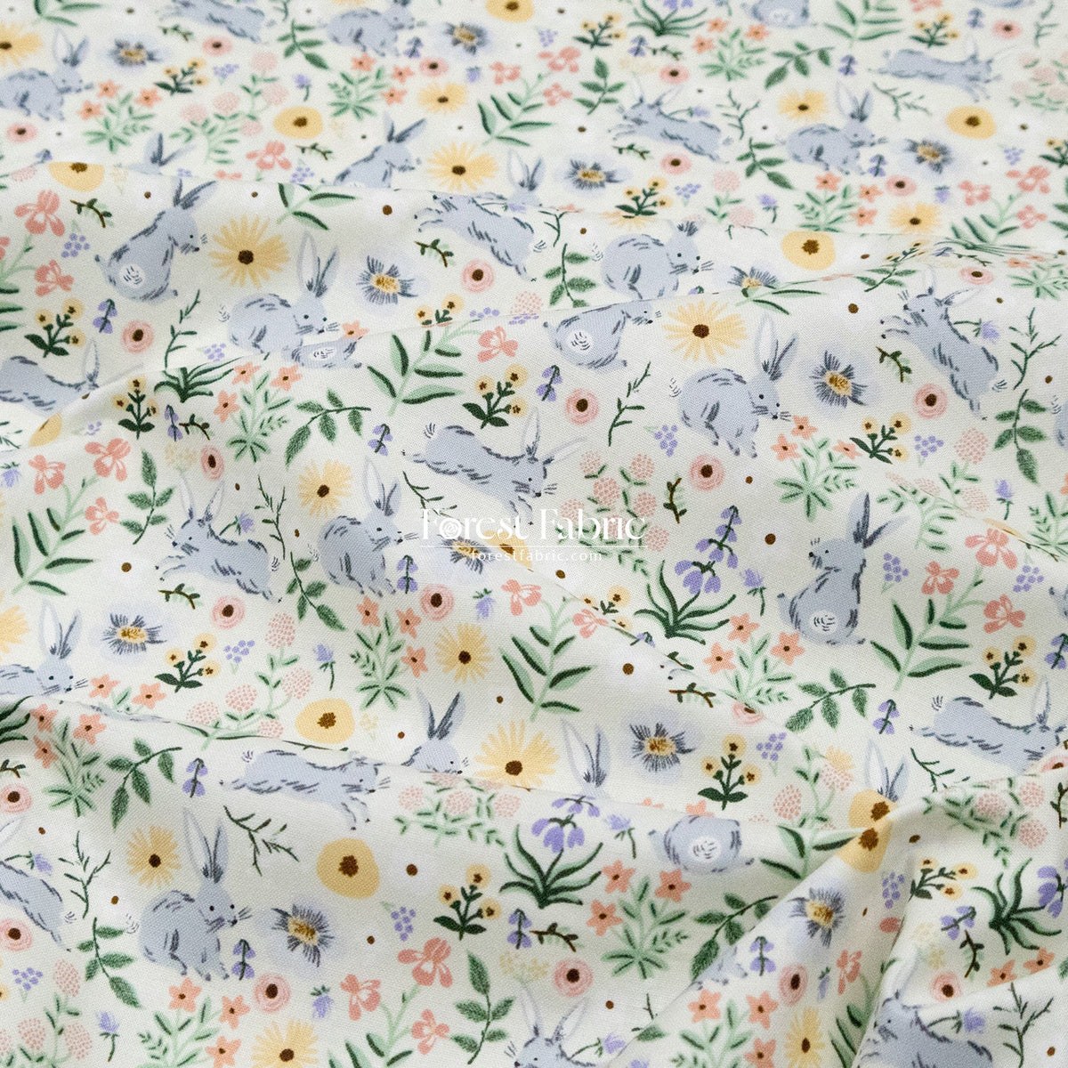 cotton - bunny floral fabric cream - FO:REST Fabric 布恩堂Liberty fabric#tana lawn#japanese fabric#ykk zipper#