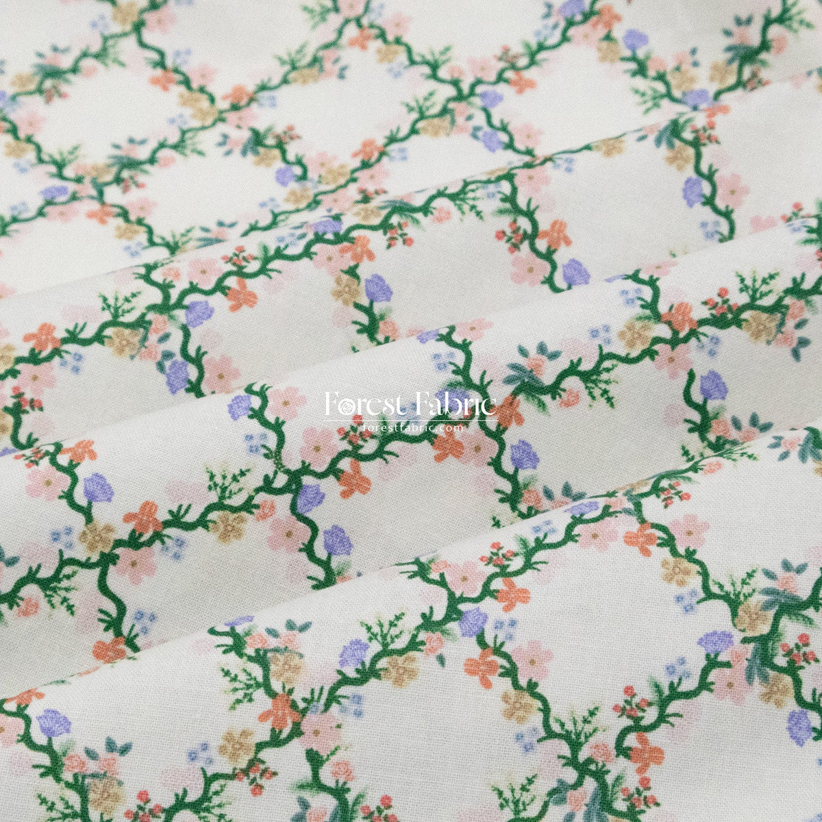 cotton - bunny floral fabric cream - FO:REST Fabric 布恩堂Liberty fabric#tana lawn#japanese fabric#ykk zipper#