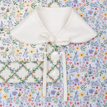 cotton - bunny floral fabric cream - FO:REST Fabric 布恩堂Liberty fabric#tana lawn#japanese fabric#ykk zipper#