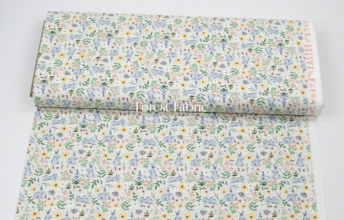 cotton - bunny floral fabric cream - FO:REST Fabric 布恩堂Liberty fabric#tana lawn#japanese fabric#ykk zipper#