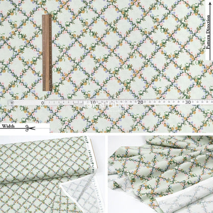cotton - bunny floral fabric green - FO:REST Fabric 布恩堂Liberty fabric#tana lawn#japanese fabric#ykk zipper#