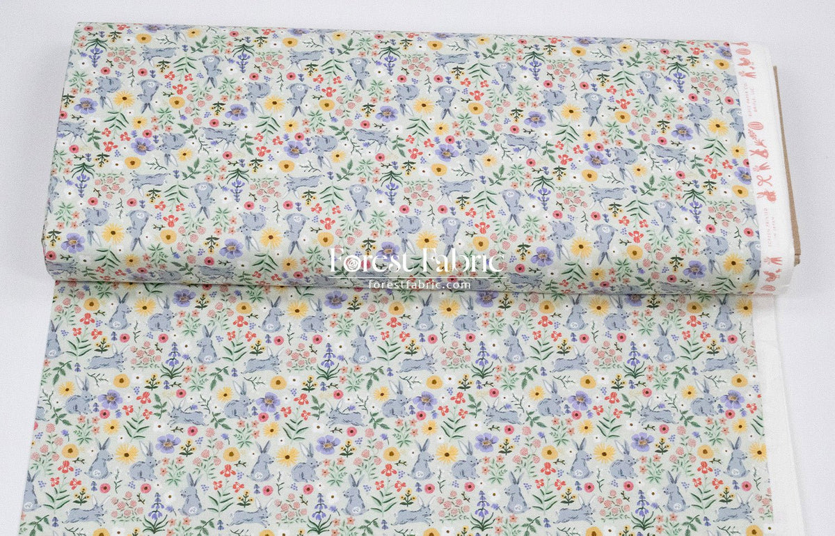 cotton - bunny floral fabric green - FO:REST Fabric 布恩堂Liberty fabric#tana lawn#japanese fabric#ykk zipper#