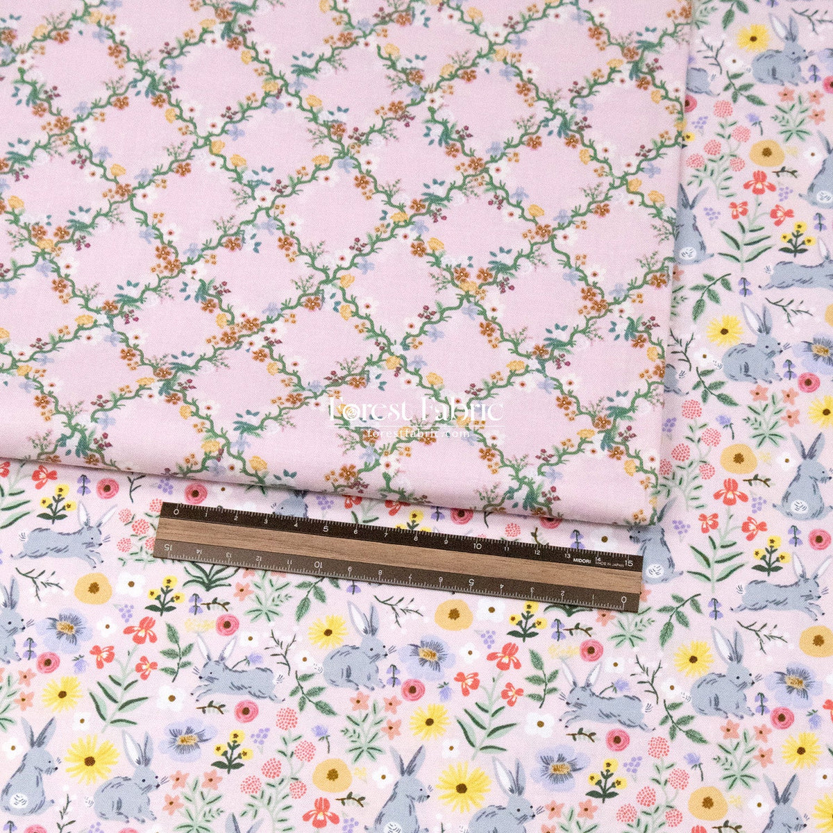 cotton - bunny floral fabric pink - FO:REST Fabric 布恩堂Liberty fabric#tana lawn#japanese fabric#ykk zipper#
