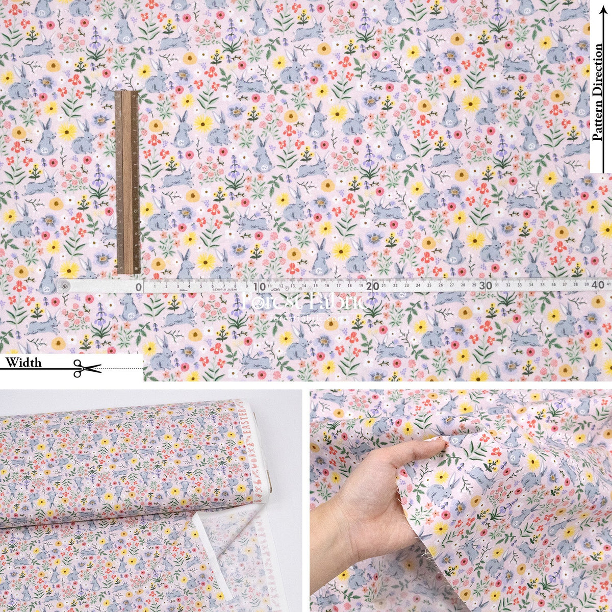 cotton - bunny floral fabric pink - FO:REST Fabric 布恩堂Liberty fabric#tana lawn#japanese fabric#ykk zipper#