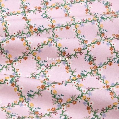 cotton - bunny floral fabric pink - FO:REST Fabric 布恩堂Liberty fabric#tana lawn#japanese fabric#ykk zipper#