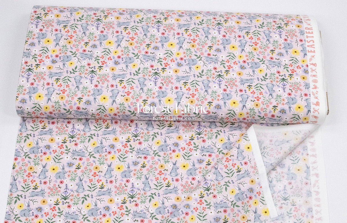 cotton - bunny floral fabric pink - FO:REST Fabric 布恩堂Liberty fabric#tana lawn#japanese fabric#ykk zipper#