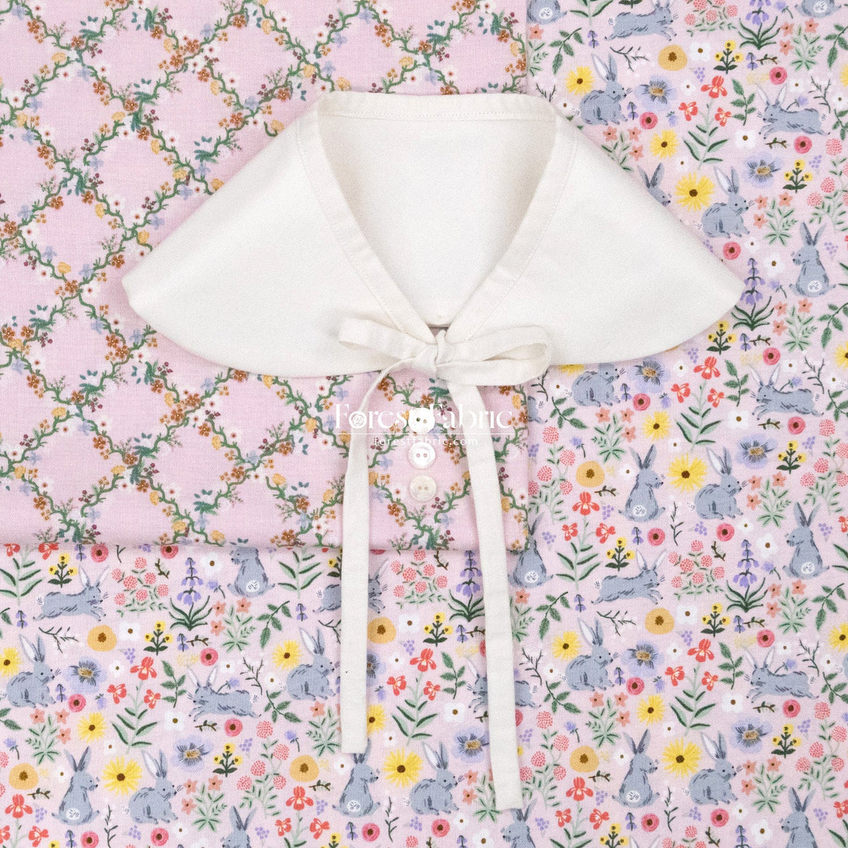 cotton - bunny floral fabric pink - FO:REST Fabric 布恩堂Liberty fabric#tana lawn#japanese fabric#ykk zipper#