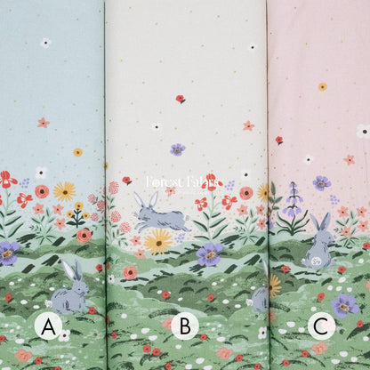cotton - bunny floral fabric (Single Border) - FO:REST Fabric 布恩堂Liberty fabric#tana lawn#japanese fabric#ykk zipper#