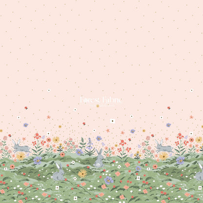 cotton - bunny floral fabric (Single Border) - FO:REST Fabric 布恩堂Liberty fabric#tana lawn#japanese fabric#ykk zipper#