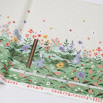 cotton - bunny floral fabric (Single Border) - FO:REST Fabric 布恩堂Liberty fabric#tana lawn#japanese fabric#ykk zipper#