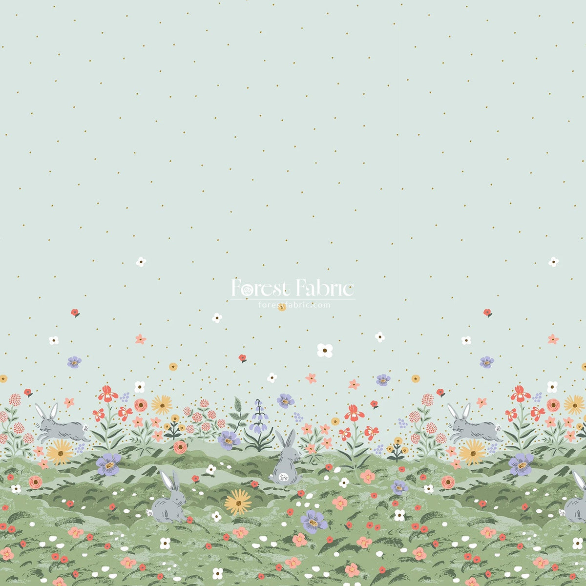 cotton - bunny floral fabric (Single Border) - FO:REST Fabric 布恩堂Liberty fabric#tana lawn#japanese fabric#ykk zipper#