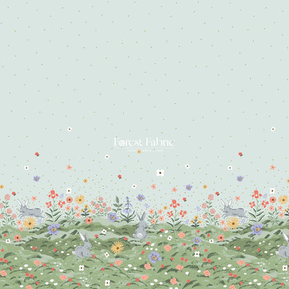 cotton - bunny floral fabric (Single Border) - FO:REST Fabric 布恩堂Liberty fabric#tana lawn#japanese fabric#ykk zipper#