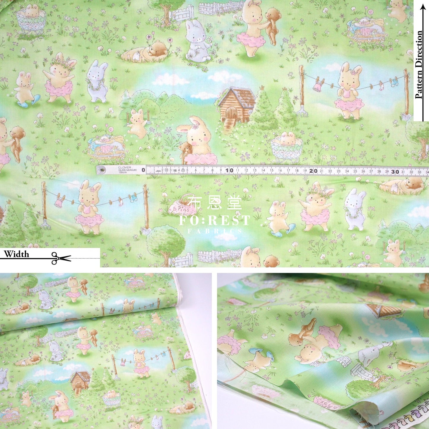 Cotton - Bunny In The Meadow Fabric