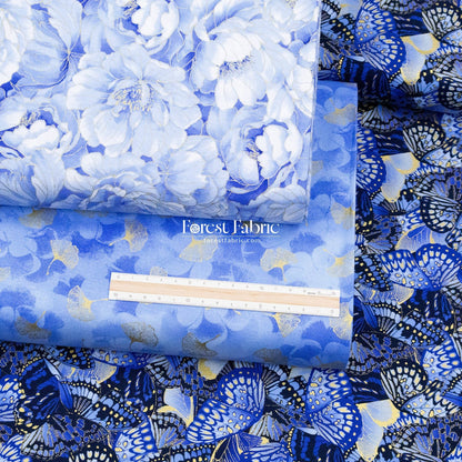 cotton - Butterfly Blue Collection fabric - FO:REST Fabric 布恩堂Liberty fabrictana lawnjapanese fabricykk zipper