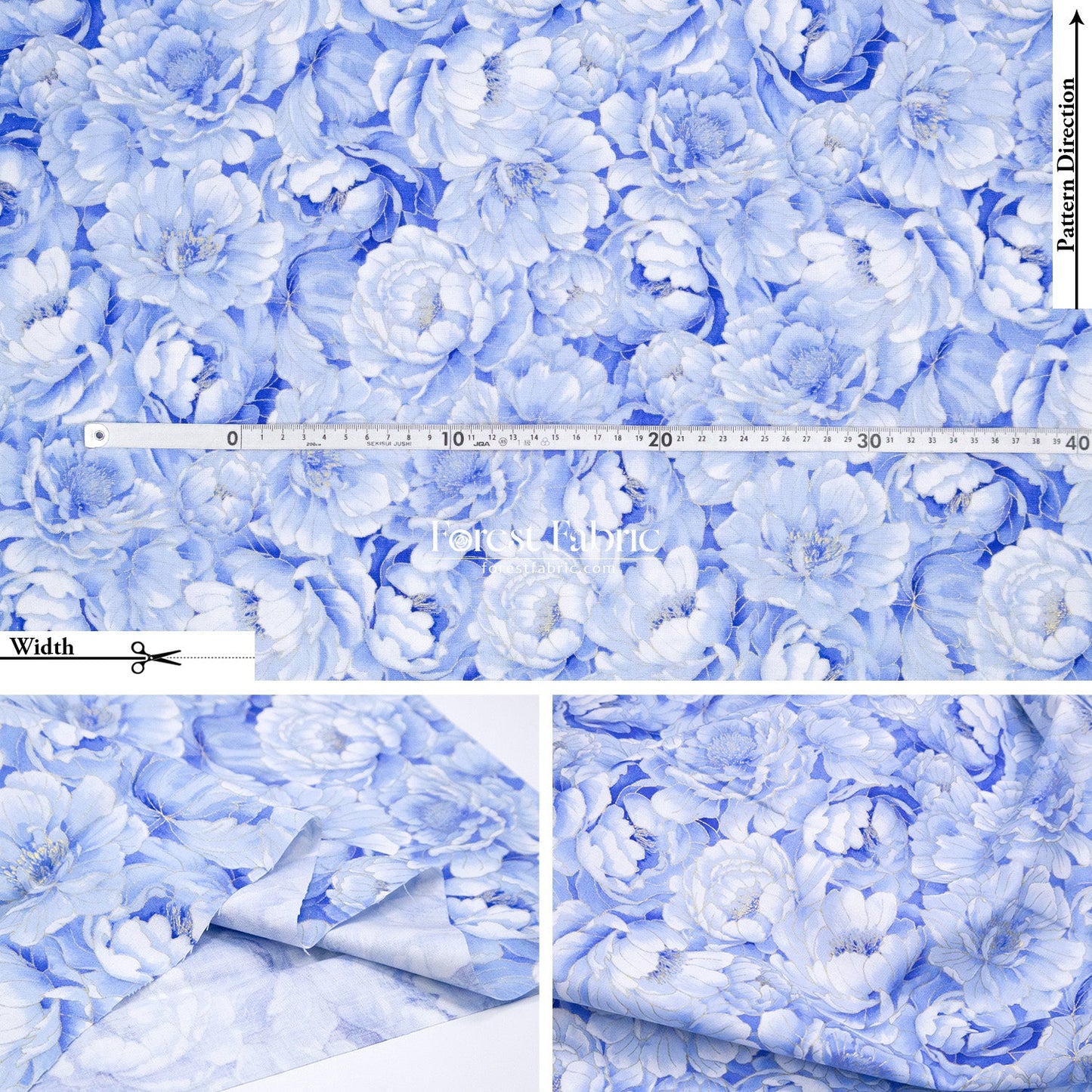 cotton - Butterfly Blue Collection fabric - FO:REST Fabric 布恩堂Liberty fabrictana lawnjapanese fabricykk zipper