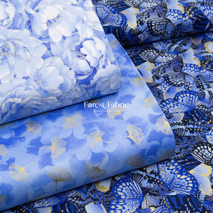 cotton - Butterfly Blue Collection fabric - FO:REST Fabric 布恩堂Liberty fabrictana lawnjapanese fabricykk zipper