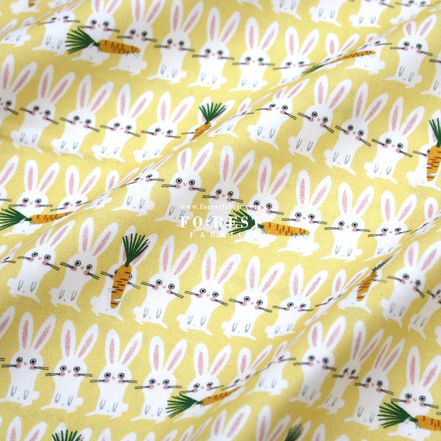 cotton - Carrot and Rabbit fabric - FO:REST Fabric 布恩堂Liberty fabrictana lawnjapanese fabricykk zipper