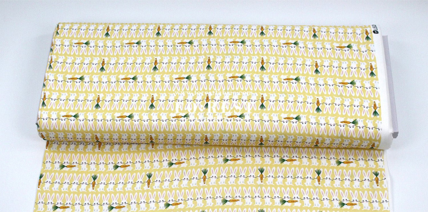 cotton - Carrot and Rabbit fabric - FO:REST Fabric 布恩堂Liberty fabrictana lawnjapanese fabricykk zipper