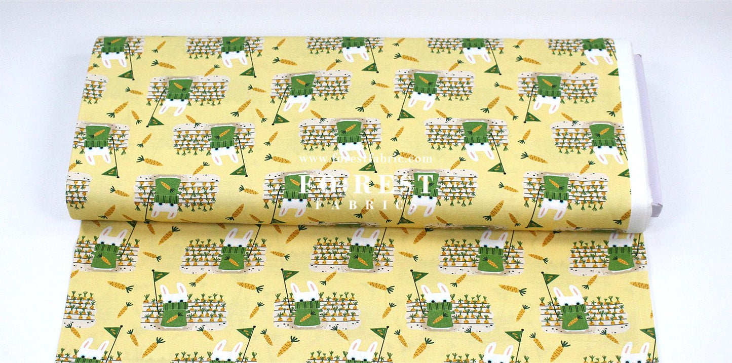 cotton - Carrot and Rabbit Game fabric - FO:REST Fabric 布恩堂Liberty fabrictana lawnjapanese fabricykk zipper