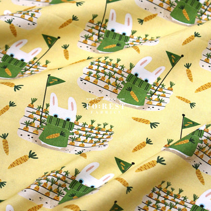 cotton - Carrot and Rabbit Game fabric - FO:REST Fabric 布恩堂Liberty fabrictana lawnjapanese fabricykk zipper