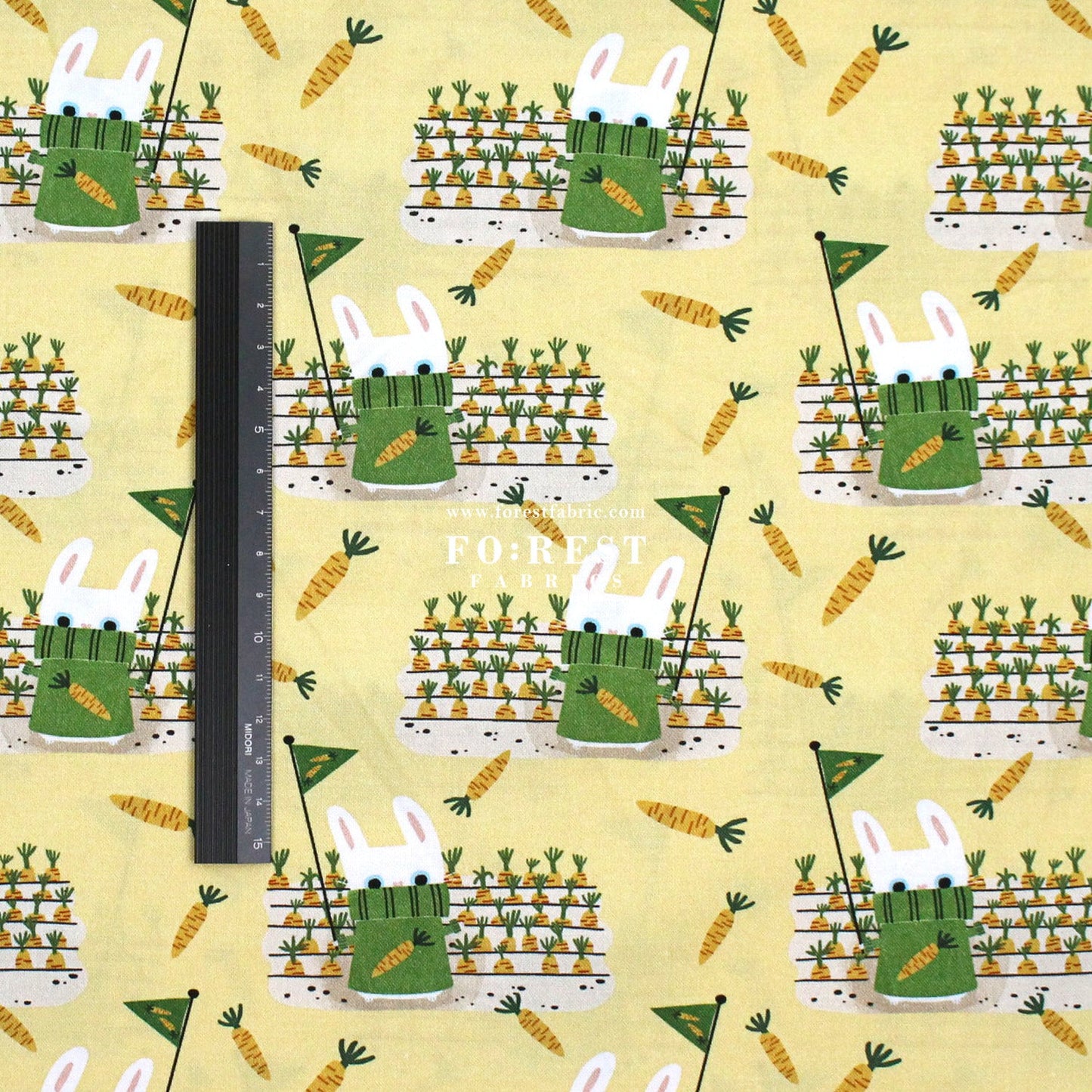 cotton - Carrot and Rabbit Game fabric - FO:REST Fabric 布恩堂Liberty fabrictana lawnjapanese fabricykk zipper
