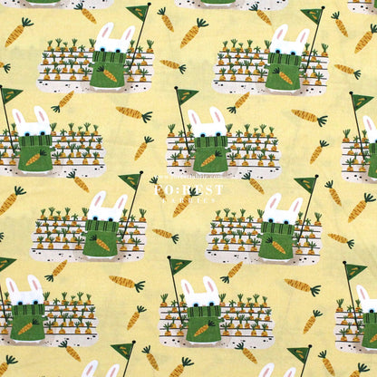 cotton - Carrot and Rabbit Game fabric - FO:REST Fabric 布恩堂Liberty fabrictana lawnjapanese fabricykk zipper